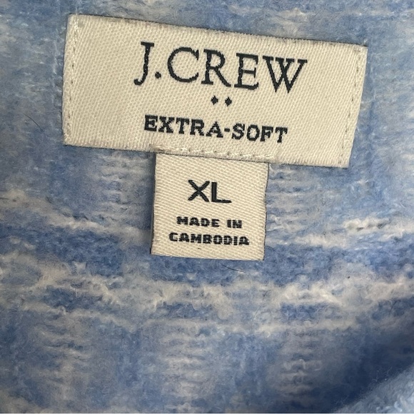 J. Crew Fair Isle Crewneck Sweater in Extra-Soft Yarn Nordic in Light Blue XL - Picture 9 of 11